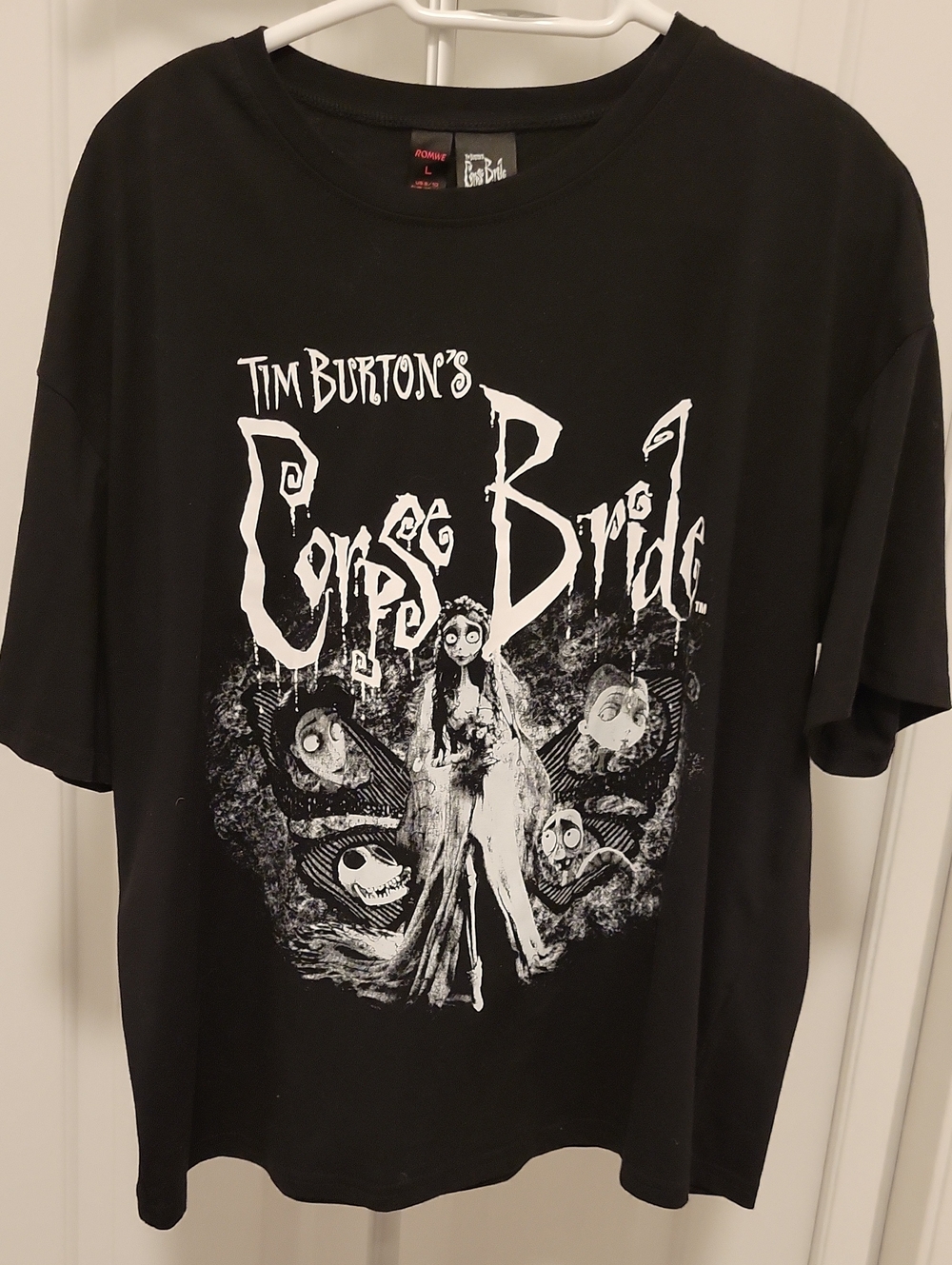 *Worn Twice* Black Corpse Bride Graphic  Relaxed Fit Tee